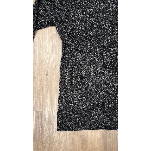 Athleta Gray Black Marled Wool Blend V Neck High Low Tunic Sweater L - Picture 9 of 12